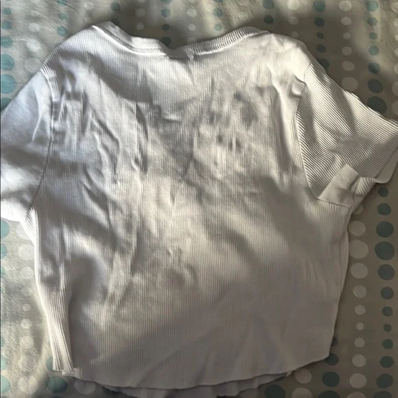 Garage White Ribbed Crop Top - Picture 4 of 6